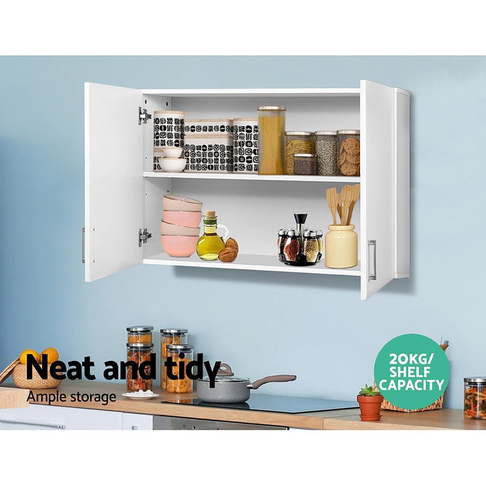 Cefito Wall Cabinet Storage Bathroom Kitchen Bedroom Cupboard Organiser White - John Cootes