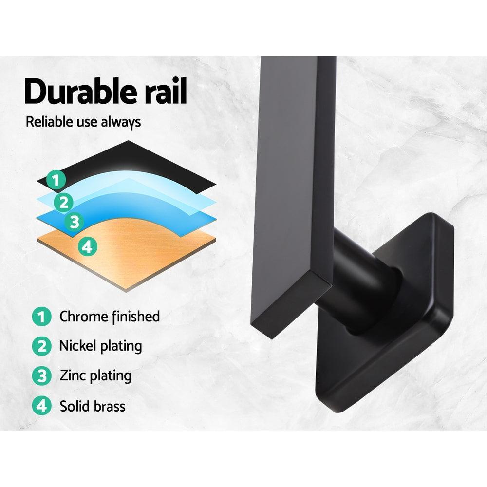 Cefito WElS 8'' Rain Shower Head Set Square High Pressure Wall Arm DIY Black - John Cootes