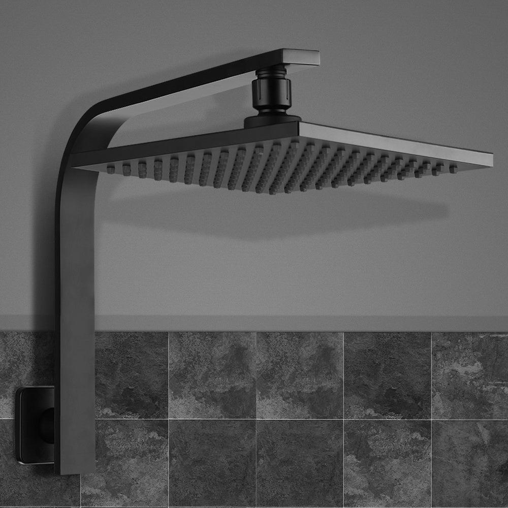 Cefito WElS 8'' Rain Shower Head Set Square High Pressure Wall Arm DIY Black - John Cootes