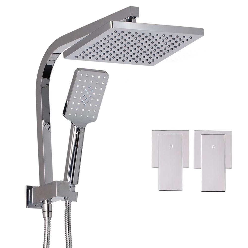 Cefito WELS 8'' Rain Shower Head Taps Square Handheld High Pressure Wall Chrome - John Cootes