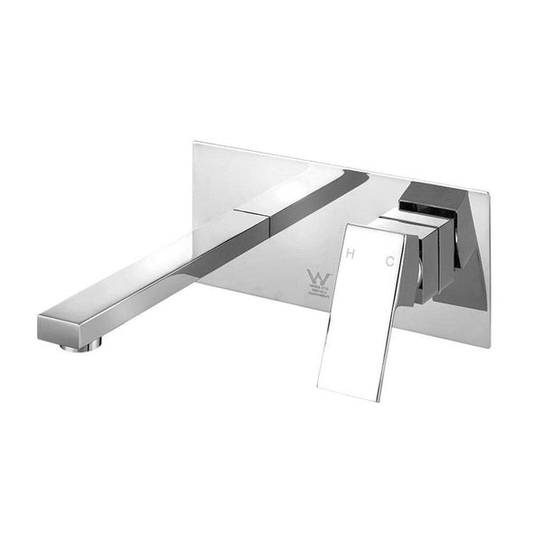 Cefito WELS Bathroom Tap Wall Square Silver Basin Mixer Taps Vanity Brass Faucet - John Cootes