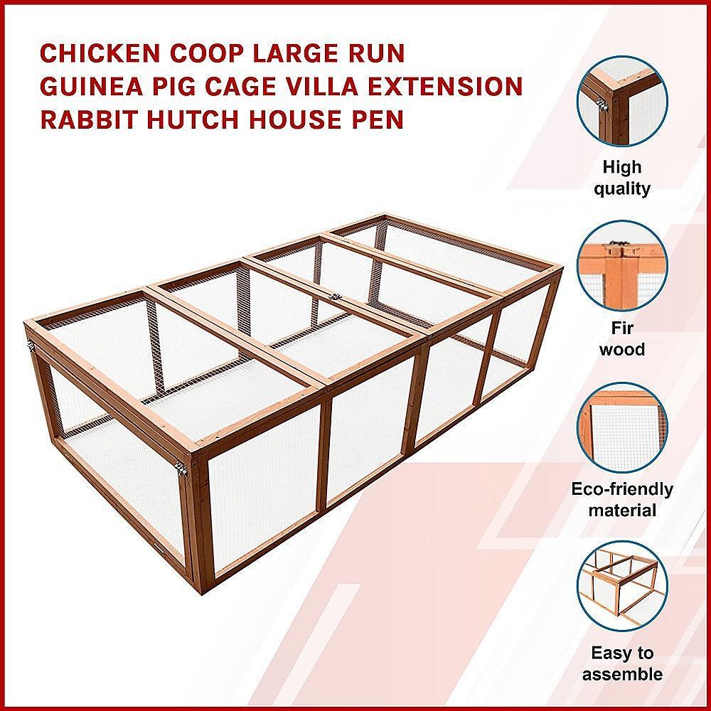 Chicken coop LARGE Run Guinea Pig Cage Villa Extension Rabbit hutch house pen - John Cootes