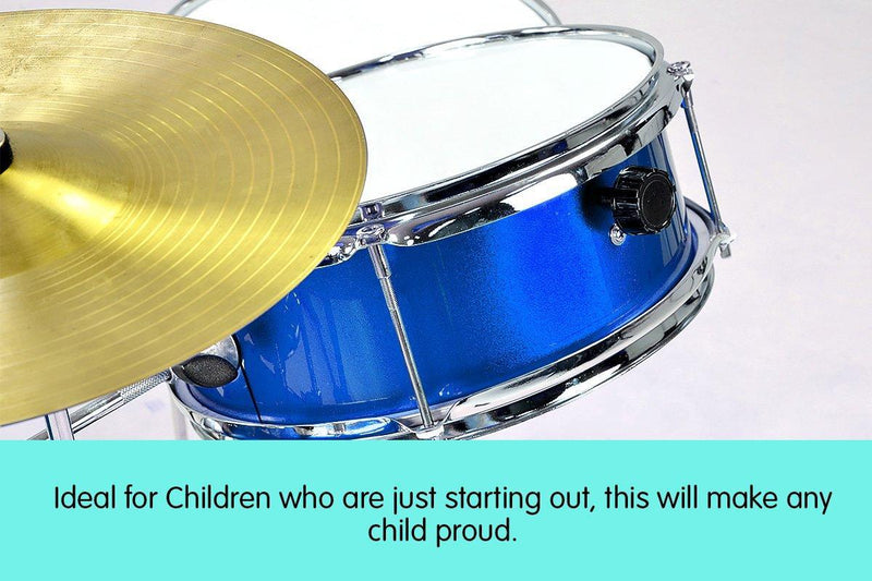 Children's 4pc Drum Kit - Blue - John Cootes