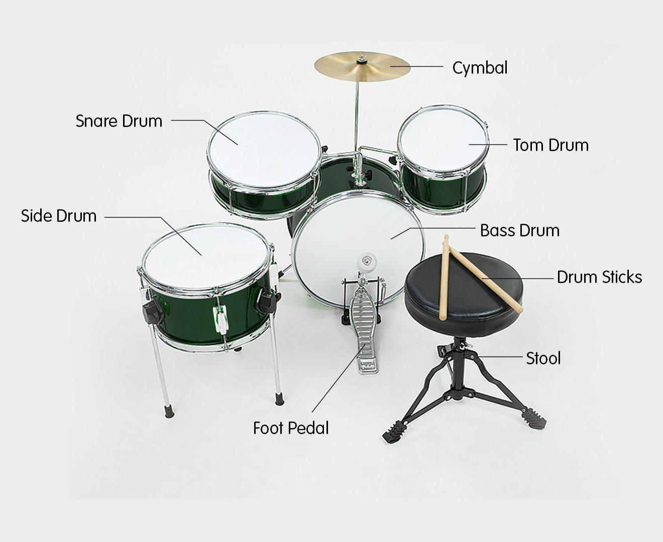 Children's 4pc Drumkit - Green - John Cootes