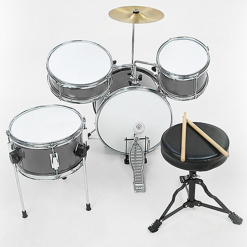 Childrens 4pc Drum Kit - Silver - John Cootes