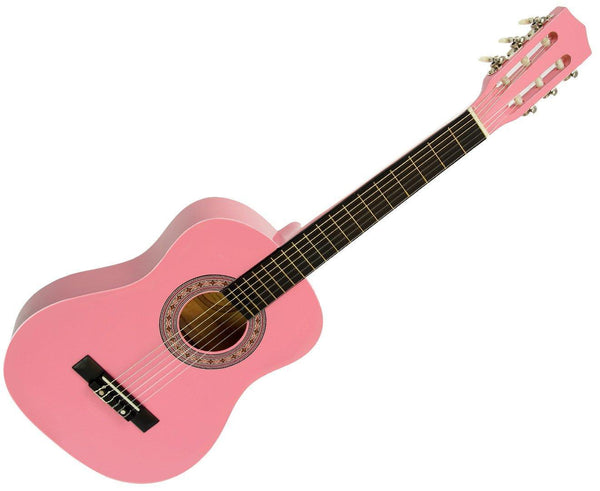 Childrens Guitar Karrera 34in Acoustic Wooden - Pink - John Cootes
