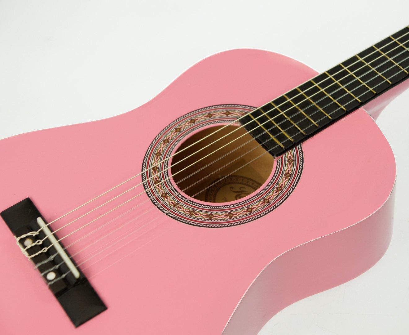 Childrens Guitar Karrera 34in Acoustic Wooden - Pink - John Cootes