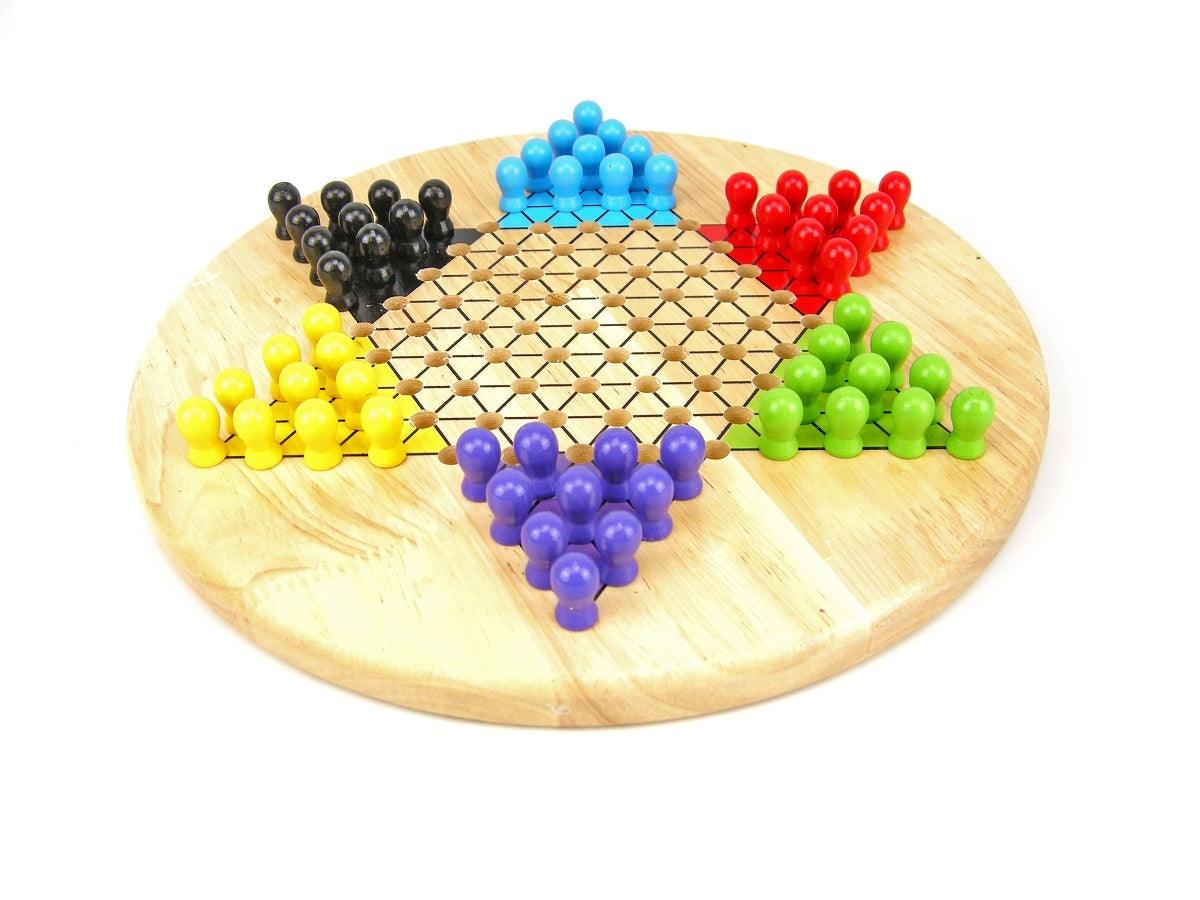 CHINESE CHECKER 30CM WOODEN BOARD GAME - John Cootes