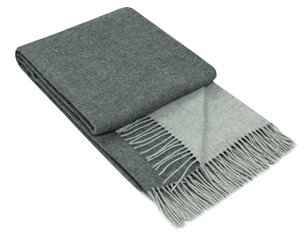 Chiswick Throw - Merino Wool/Cashmere - Charcoal - John Cootes