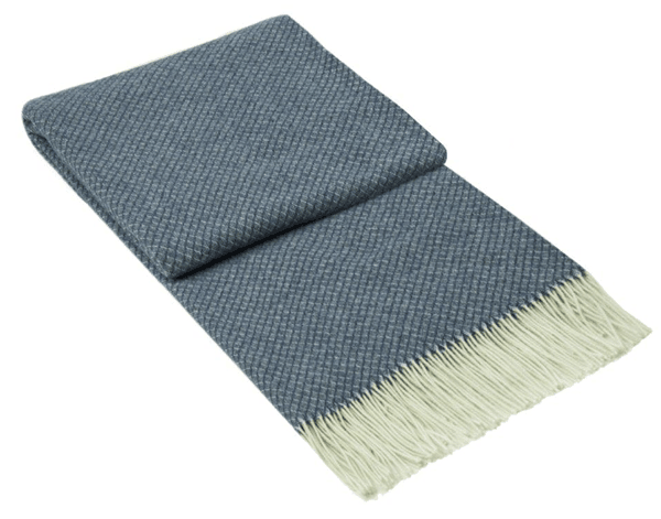 Chiswick Throw - Merino Wool/Cashmere - Navy - John Cootes