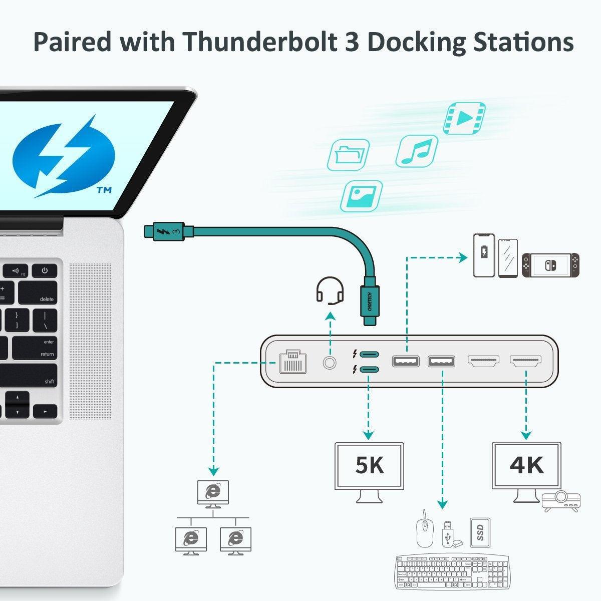 CHOETECH A3009 USB Type C Thunderbolt 3 Cable 5K/60Hz 40Gbps 0.8M Black - John Cootes