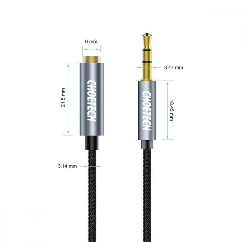 CHOETECH AUX001 3.5mm Stereo Audio Extension Cable 2M - John Cootes