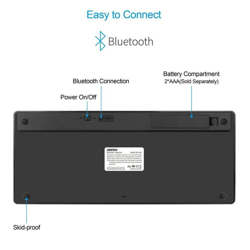 CHOETECH BH-006 Ultra Slim Wireless Bluetooth Keyboard - John Cootes