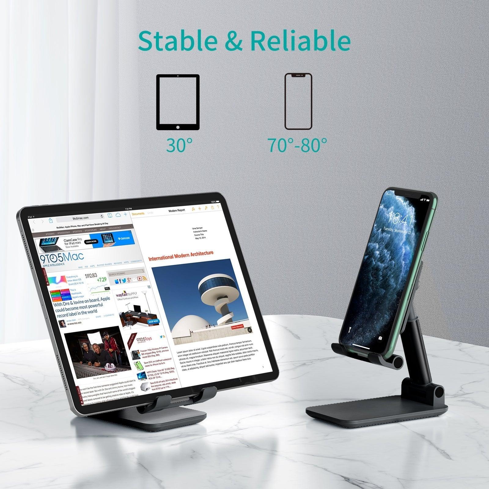 CHOETECH H88 Adjustable Desk Phone/Tablet Stand Black - John Cootes