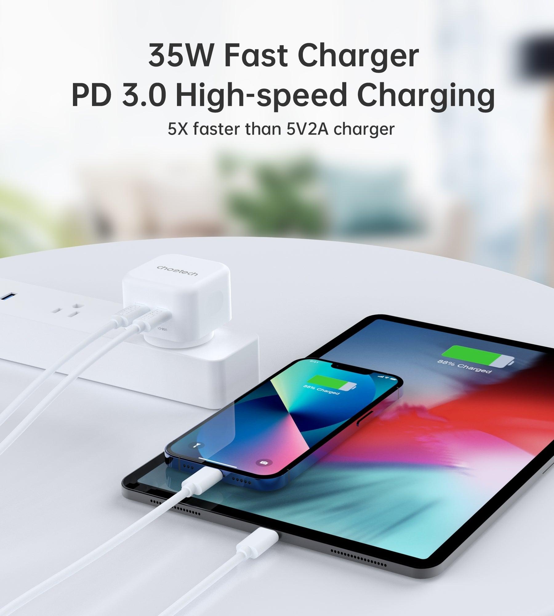 CHOETECH Q5008 PD 35W Dual USB-C Charger - John Cootes