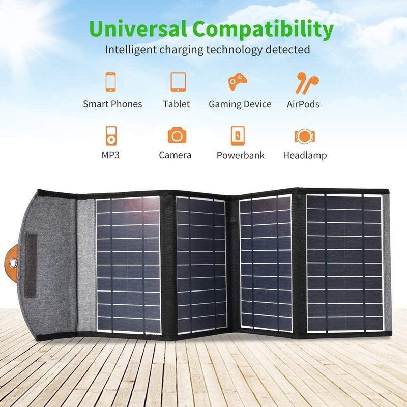 CHOETECH SC005 22W Portable Waterproof Foldable Solar Panel Charger (Dual USB Ports) - John Cootes