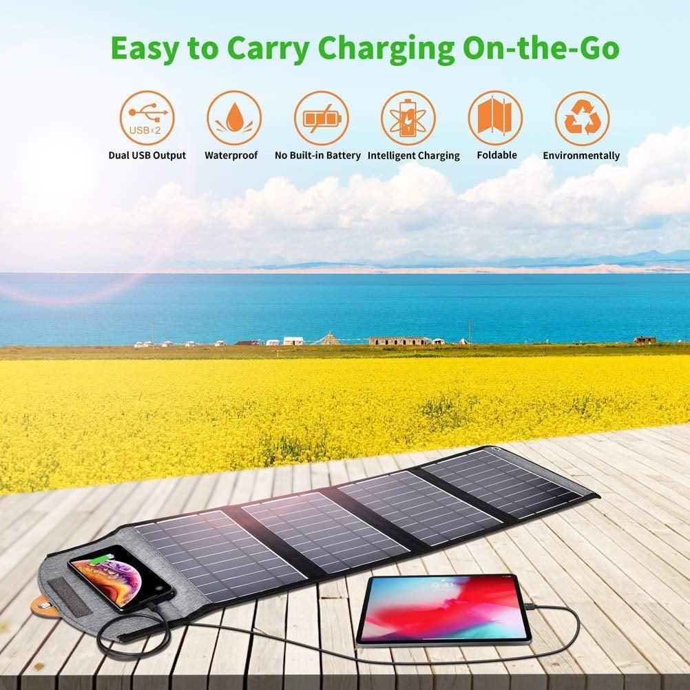 CHOETECH SC005 22W Portable Waterproof Foldable Solar Panel Charger (Dual USB Ports) - John Cootes