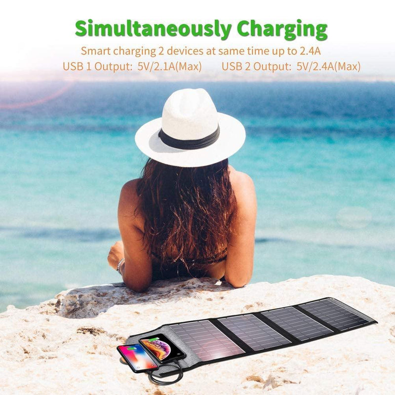 CHOETECH SC005 22W Portable Waterproof Foldable Solar Panel Charger (Dual USB Ports) - John Cootes