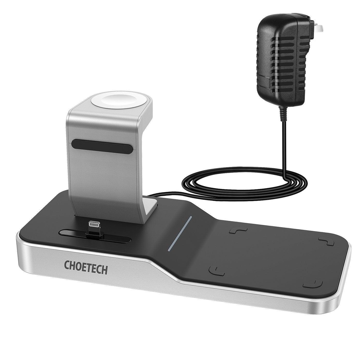 CHOETECH T316 4-in-1 Wireless Charging Station for iPhone/Apple Watch/iPod and all Qi Wireless Cell phones - John Cootes