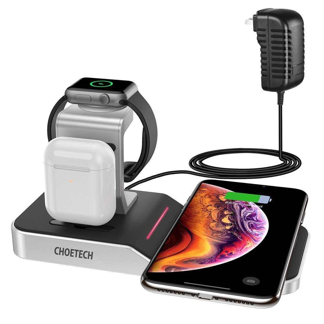 CHOETECH T316 4-in-1 Wireless Charging Station for iPhone/Apple Watch/iPod and all Qi Wireless Cell phones - John Cootes