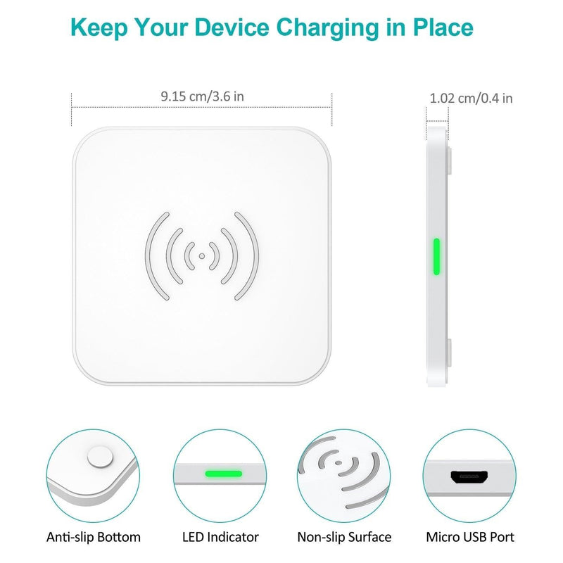 CHOETECH T511-S Qi Certified 10W/7.5W Fast Wireless Charger Pad (White) - John Cootes