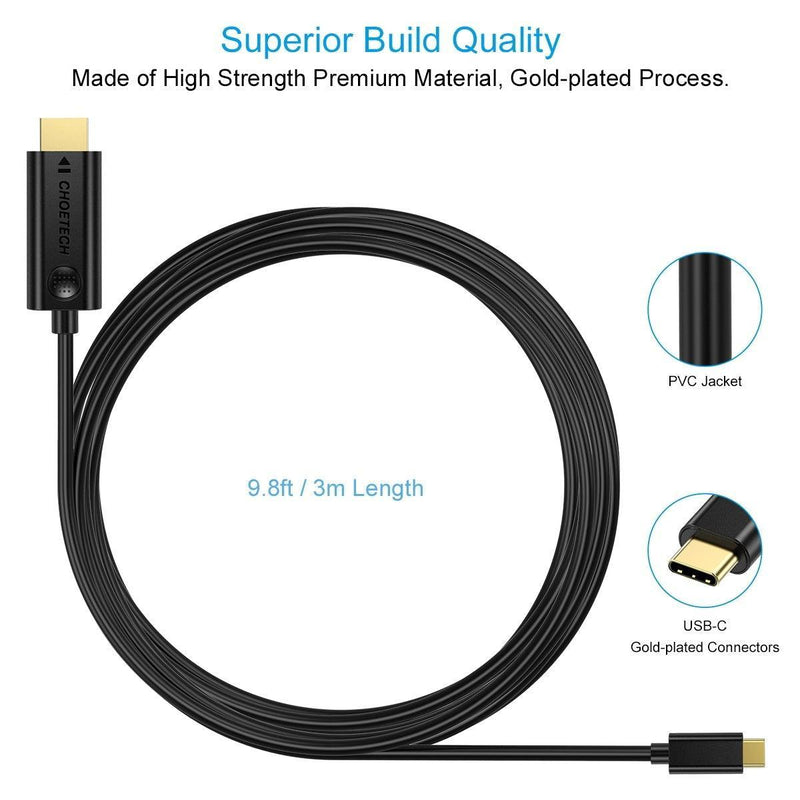 CHOETECH XCH-0030 USB-C To HDMI Cable 3M - John Cootes