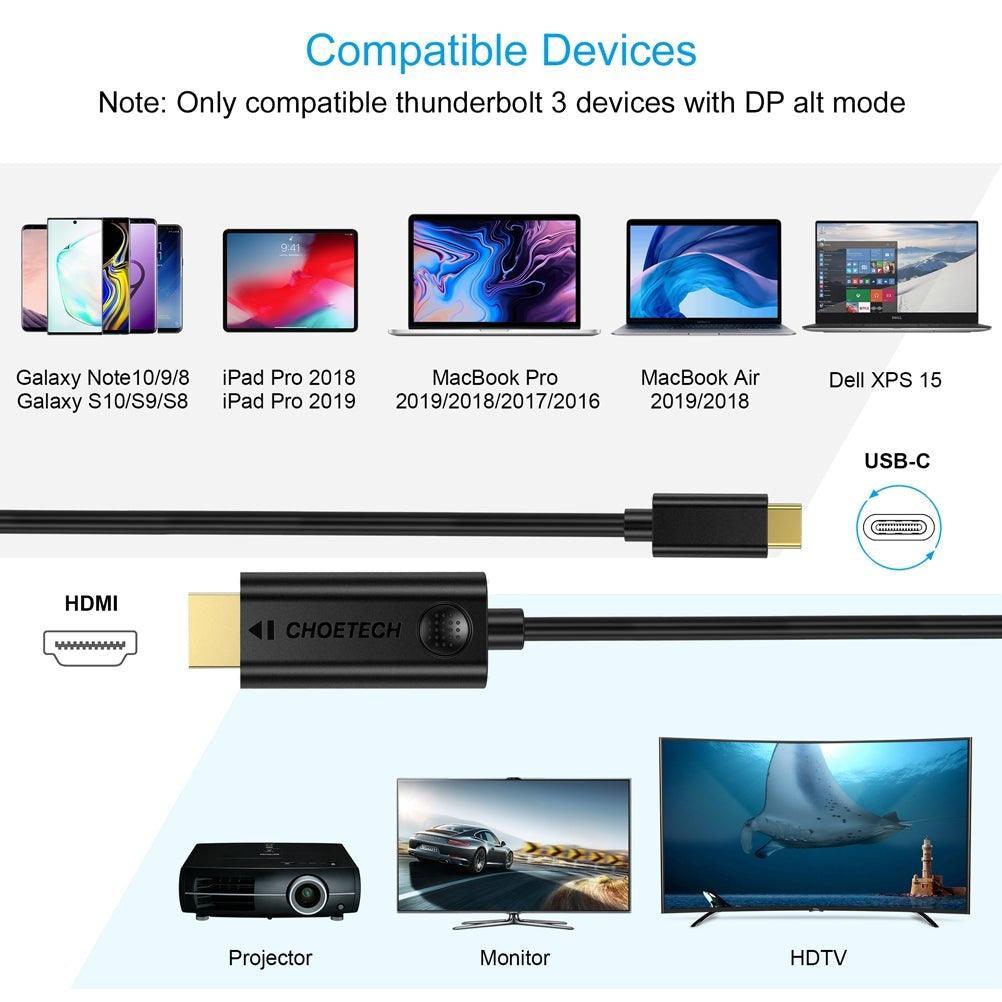 CHOETECH XCH-0030 USB-C To HDMI Cable 3M - John Cootes