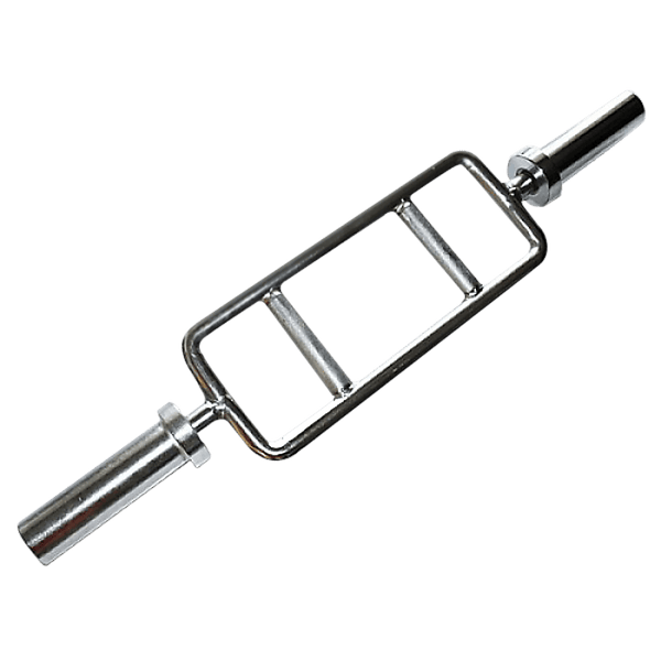 Chrome Olympic Tricep Bar Barbell Heavy Duty with Spring Collars - John Cootes