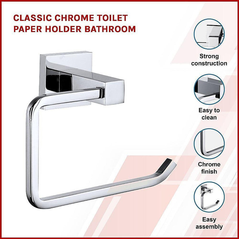 Classic Chrome Toilet Paper Holder Bathroom - John Cootes