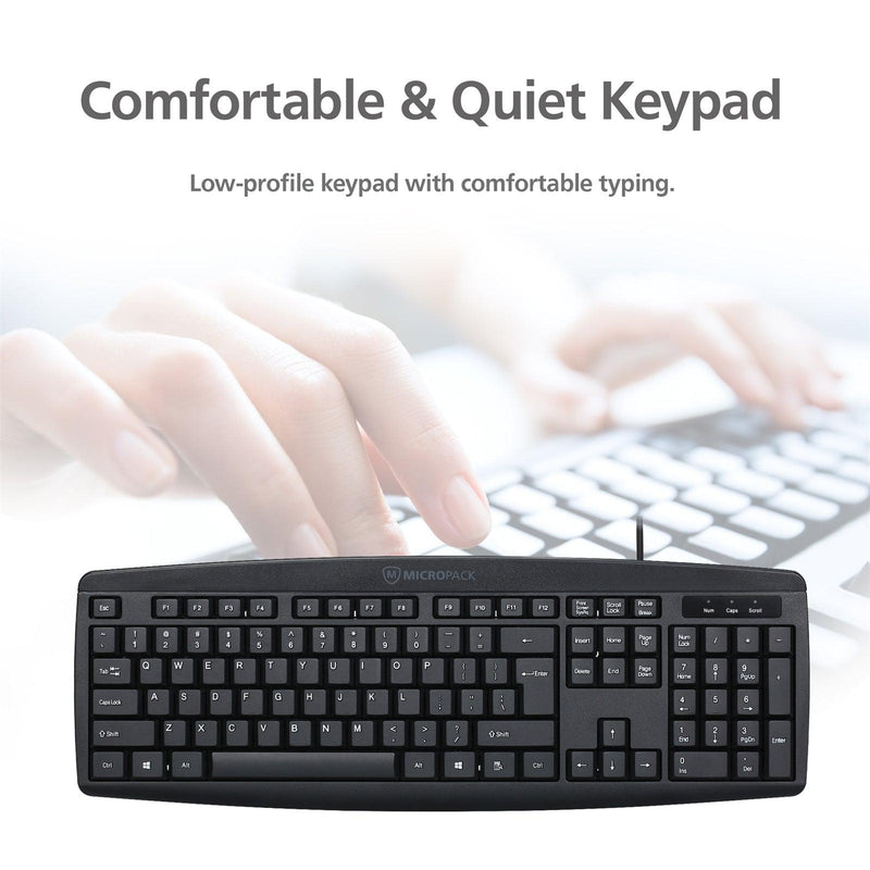 Classic Desktop PC Laptop Wired Combination Mouse Keyboard Interface Black Sets - John Cootes