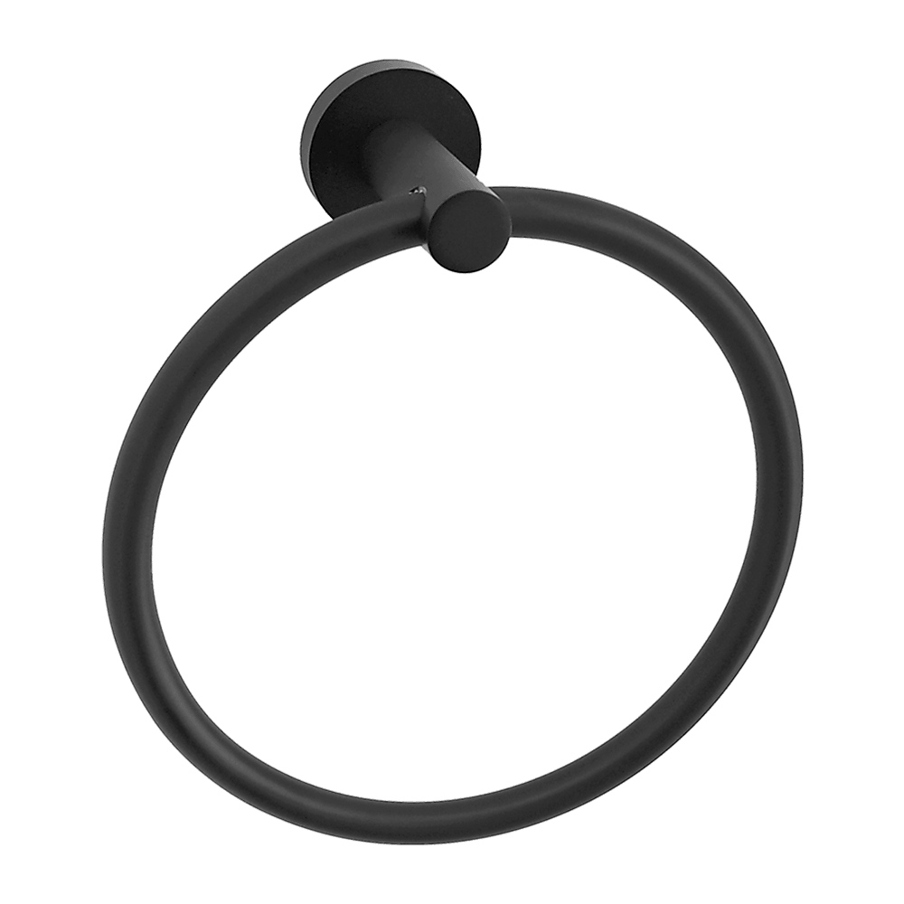 Classic Towel Bar Rail Ring Electroplated Matte Black Finish - John Cootes