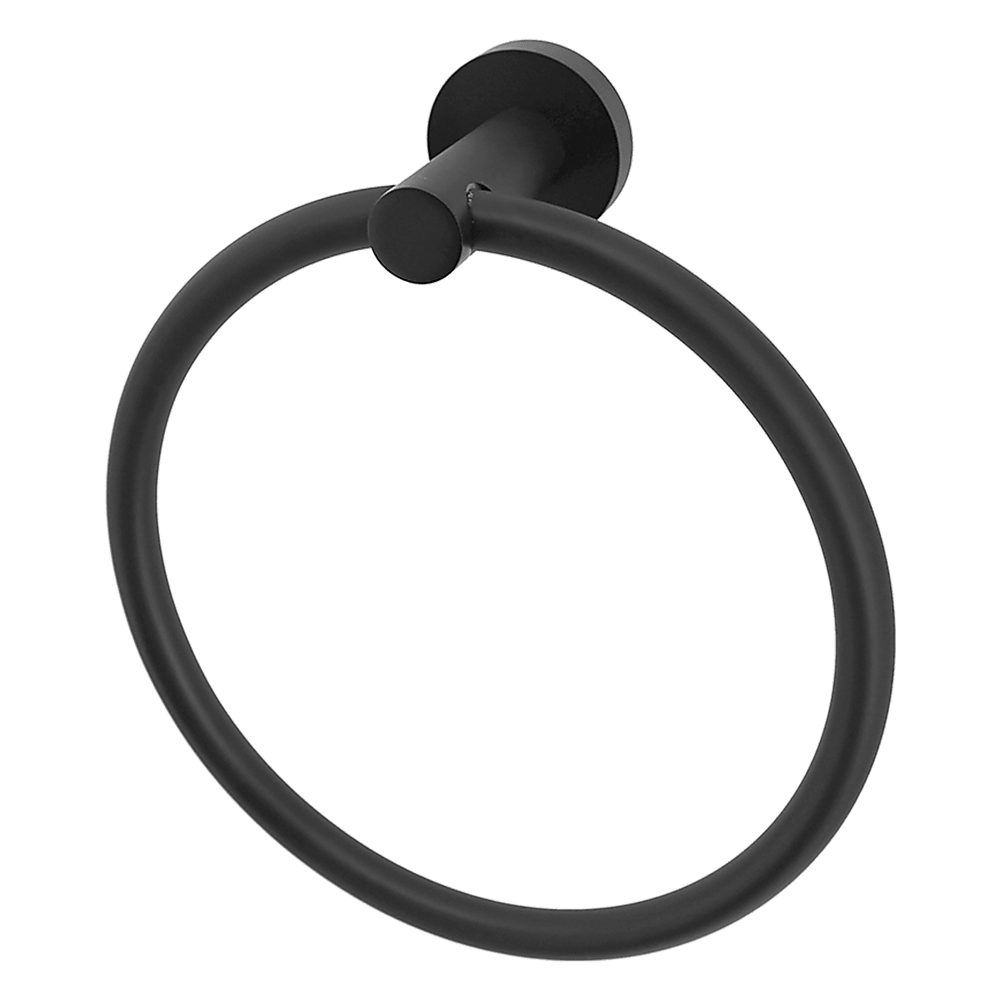 Classic Towel Bar Rail Ring Electroplated Matte Black Finish - John Cootes