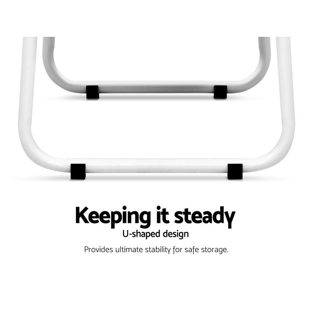 Closet Storage Rack Clothes Hanger Shelf Garment Rail Stand Wardrobe Organiser White - John Cootes