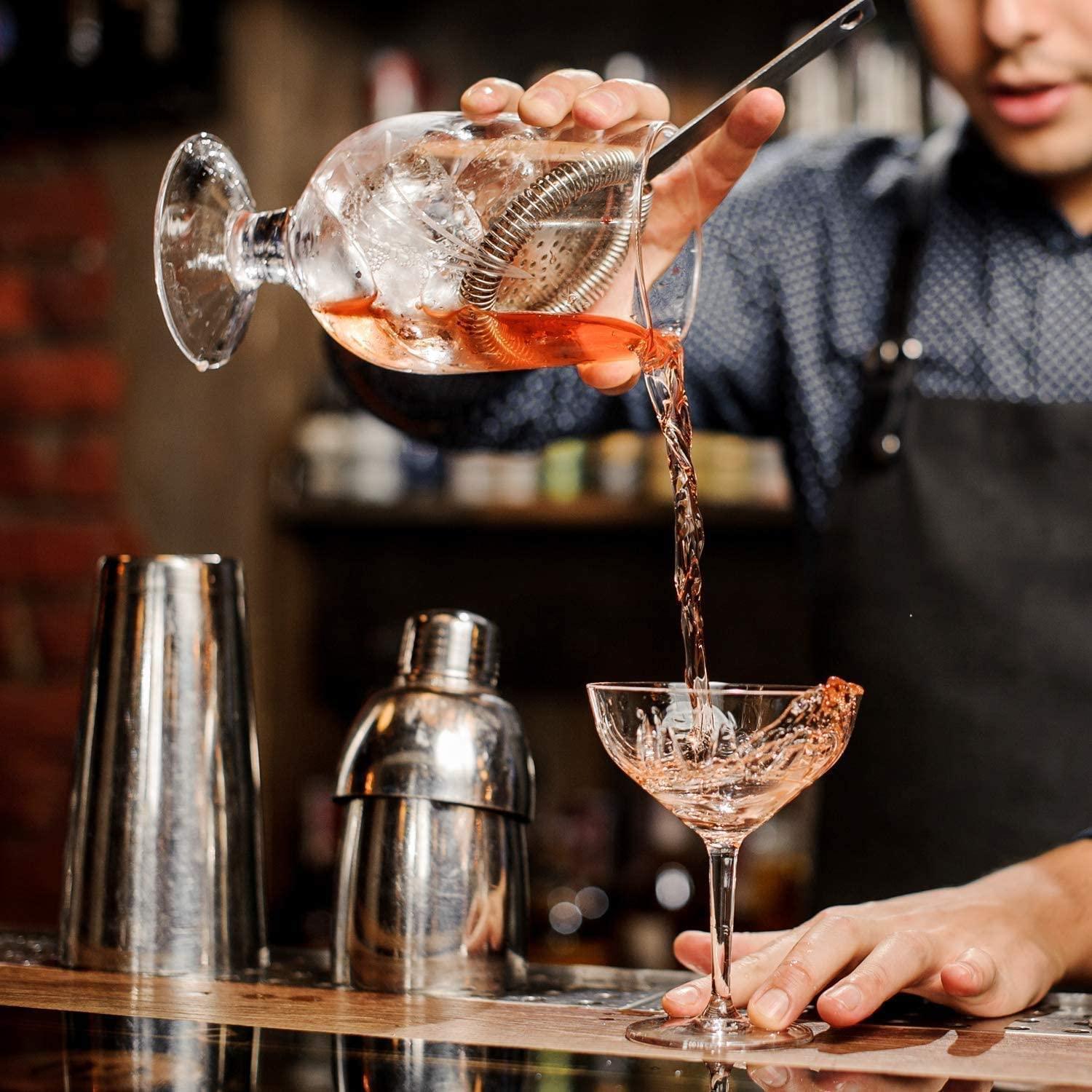 Cocktail Shaker Set Bartender Kit with Bamboo frame and 12 Pieces Stainless Steel Bar Tool Set - John Cootes