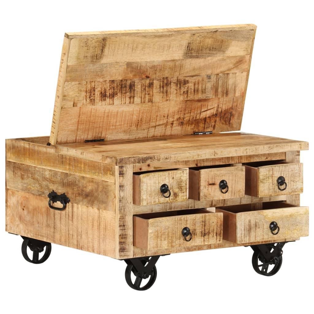 Coffee Table Rough Mango Wood 70x70x40 Cm - John Cootes