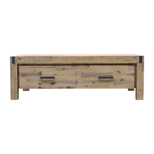 Coffee Table Solid Acacia Wood & Veneer 1 Drawers Storage Oak Colour - John Cootes