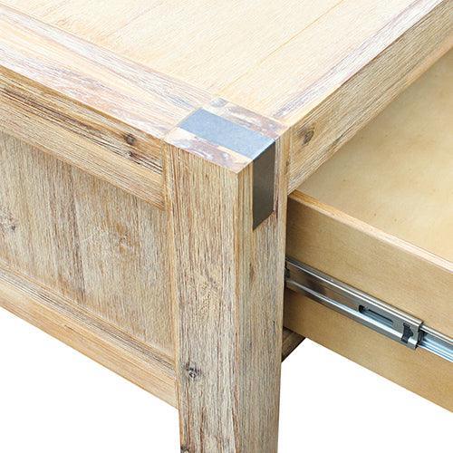 Coffee Table Solid Acacia Wood & Veneer 1 Drawers Storage Oak Colour - John Cootes