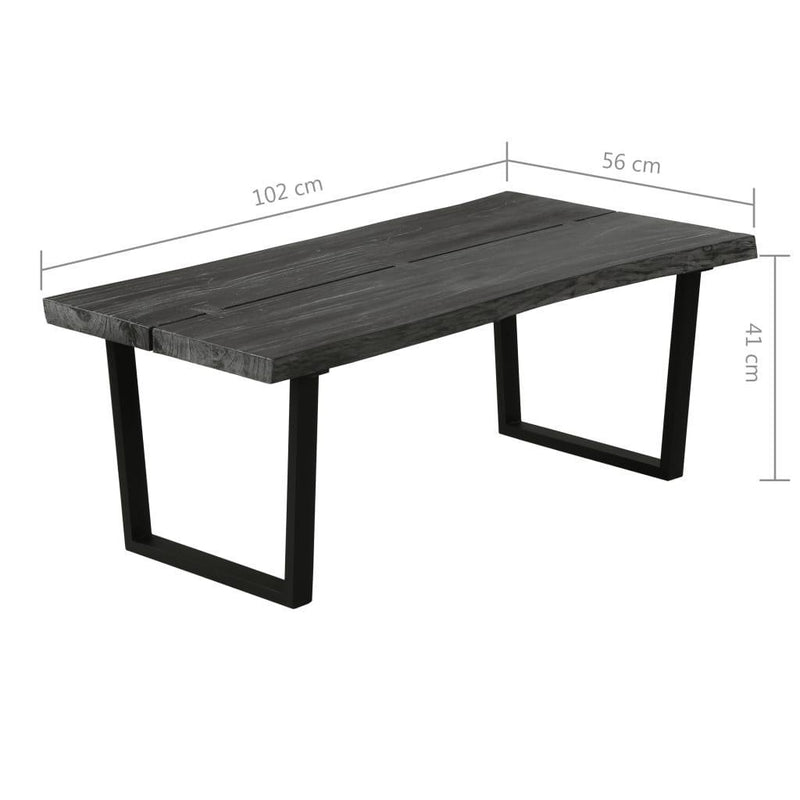 Coffee Table Solid Mindi Wood 102x56x41 Cm Grey - John Cootes