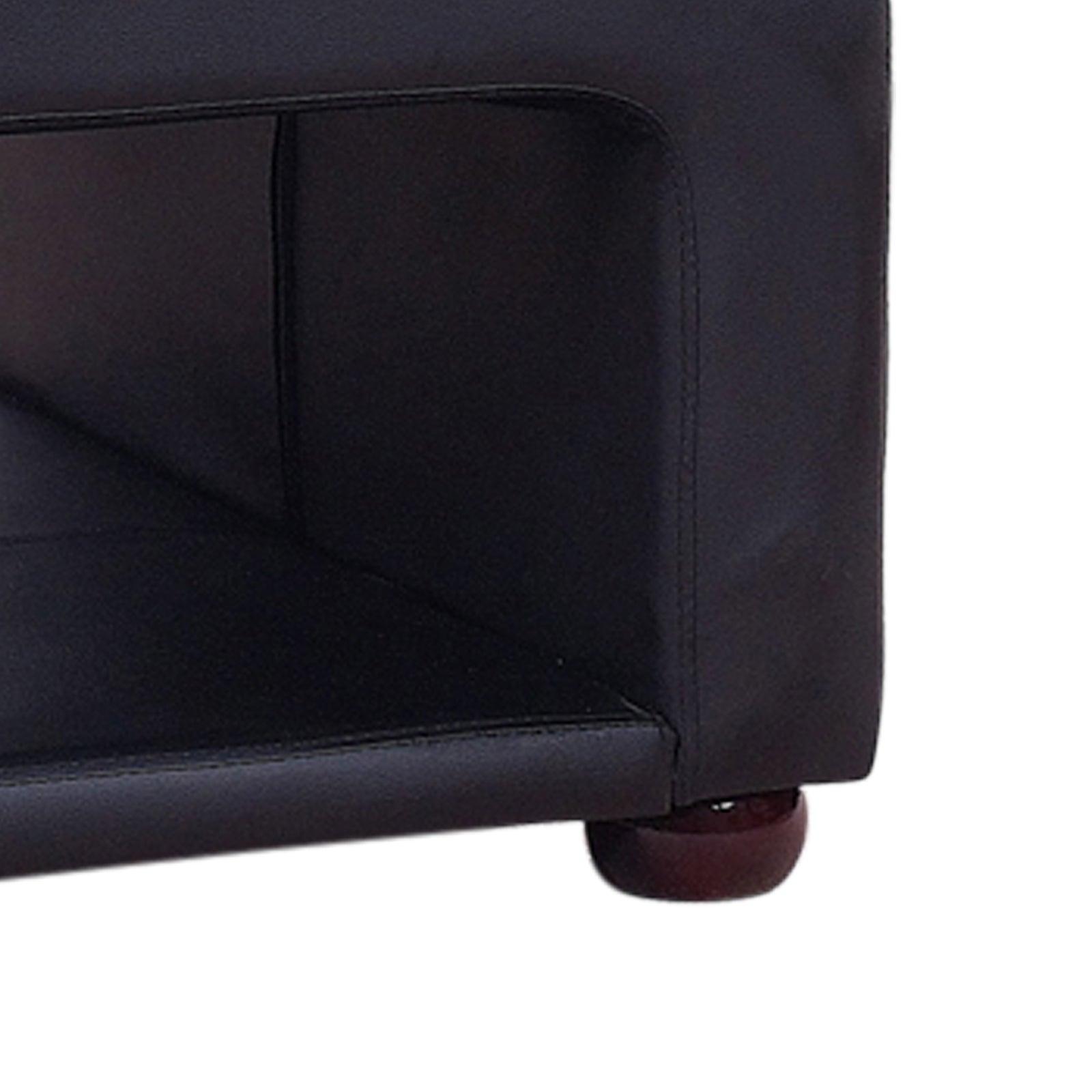 Coffee Table Upholstered PU Leather in Black Colour with open storage - John Cootes