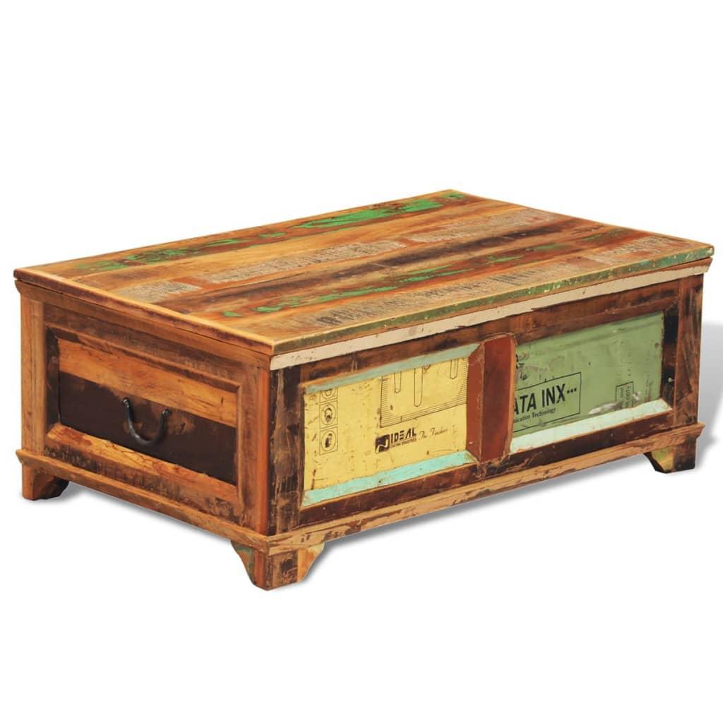 Coffee Table With Storage Vintage Reclaimed Wood - John Cootes