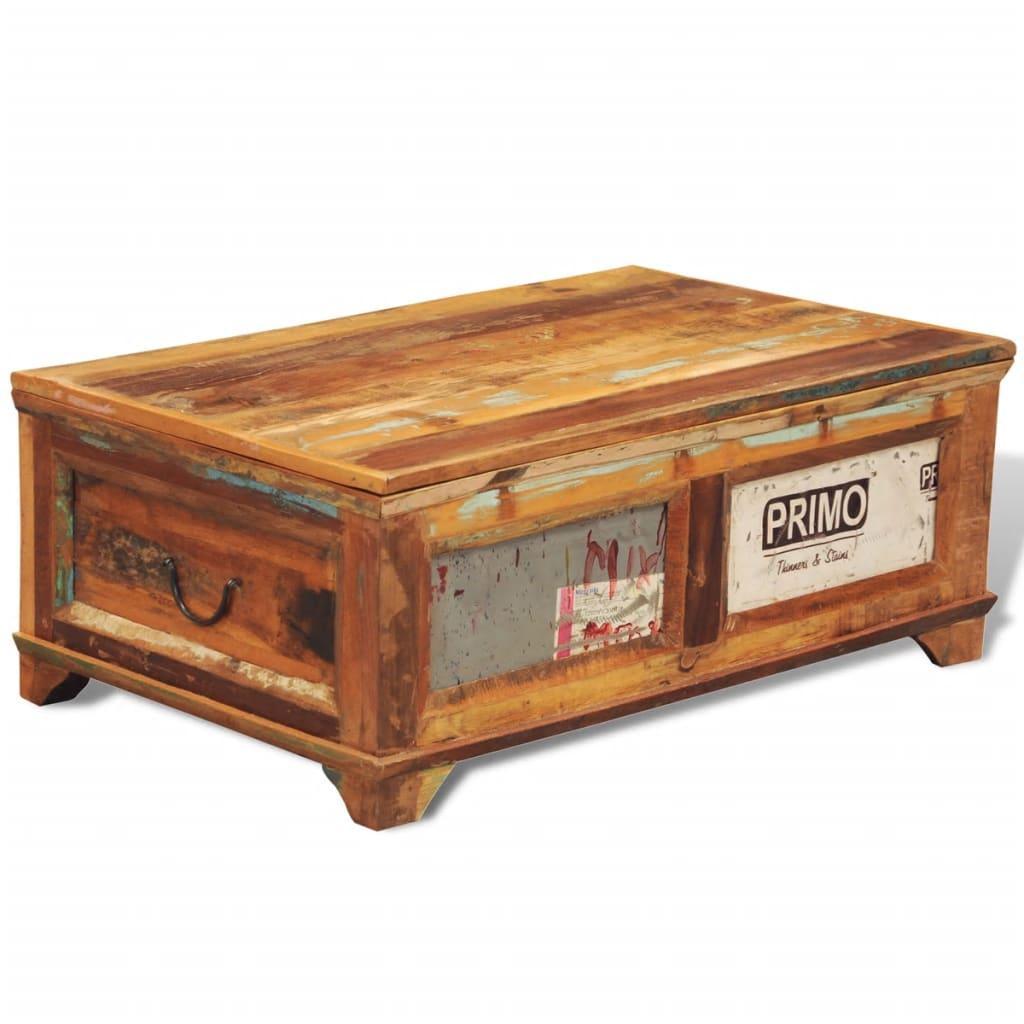 Coffee Table With Storage Vintage Reclaimed Wood - John Cootes