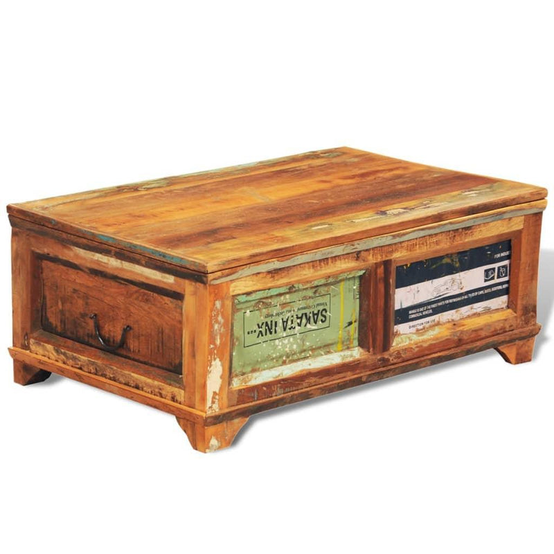 Coffee Table With Storage Vintage Reclaimed Wood - John Cootes