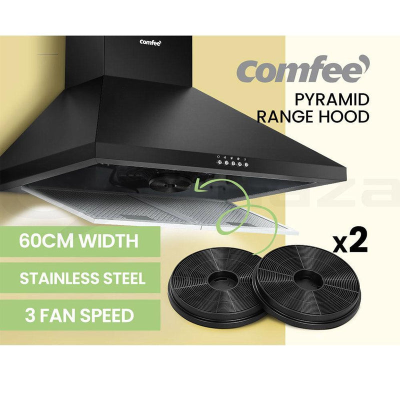 Comfee Rangehood 600mm Home Kitchen Wall Mount Canopy With 2 PCS Filter Replacement - John Cootes