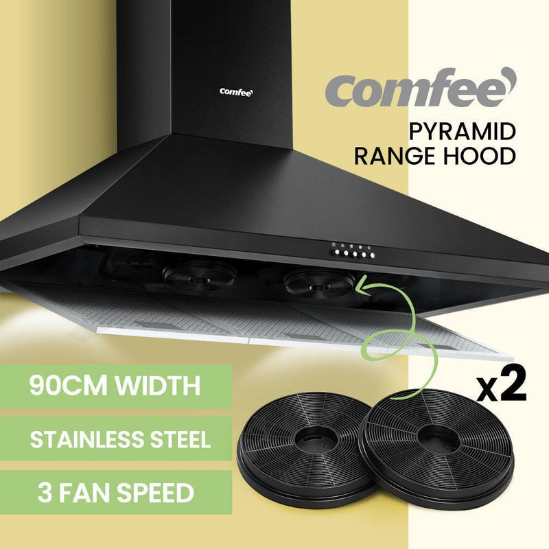 Comfee Rangehood 900mm Home Kitchen Wall Mount Canopy With 2 PCS Filter Replacement - John Cootes