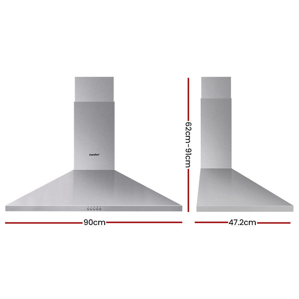 Comfee Rangehood 900mm Range Hood Stainless Steel Home Kitchen Canopy Vent 90cm - John Cootes