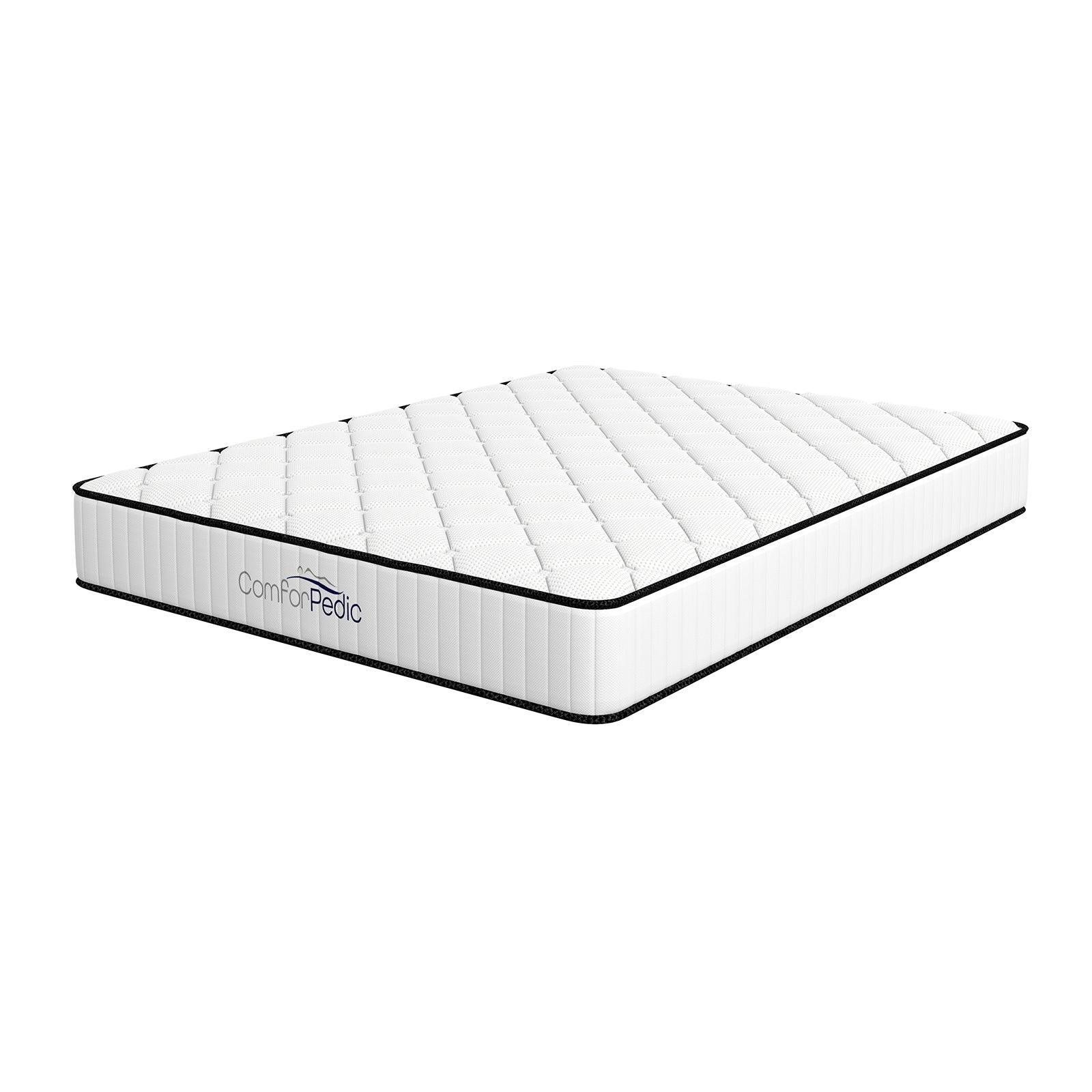 Comforpedic Mattress 5 Zone Medium Support Foam Bonnell Spring 21CM - Double - White Black - John Cootes