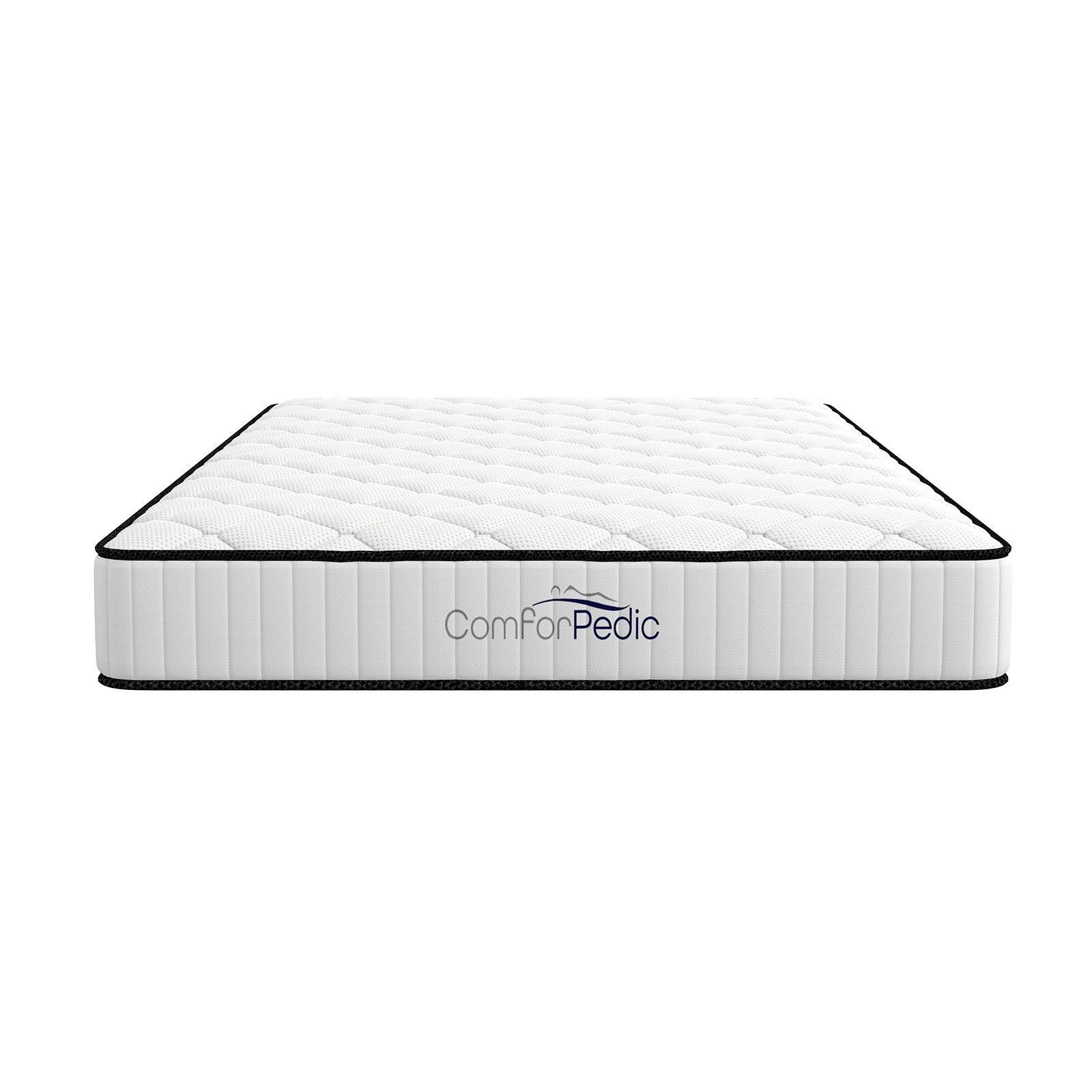 Comforpedic Mattress 5 Zone Medium Support Foam Bonnell Spring 21CM - Double - White Black - John Cootes