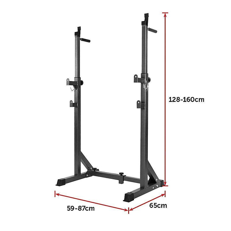 Commercial Squat Rack Adjustable Pair Fitness Exercise Weight Lifting Gym Barbell Stand - John Cootes