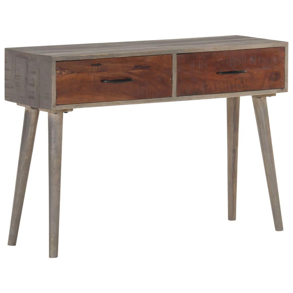 Console Table Grey 110x35x75 Cm Solid Rough Mango Wood - John Cootes