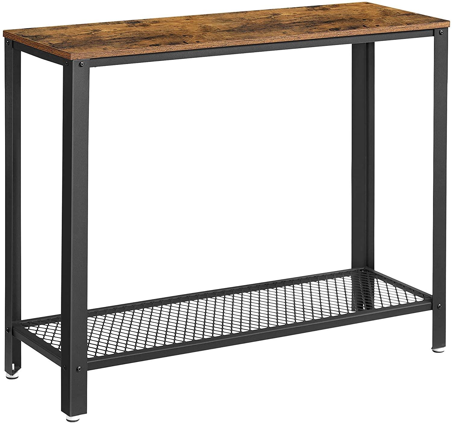 Console Table Metal Frame Rustic Brown - John Cootes